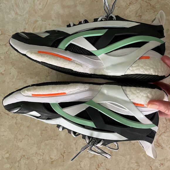 Stella McCartney Sz 8 Womens Solarglide Collab Sneakers Black Silver Green - Picture 9 of 15